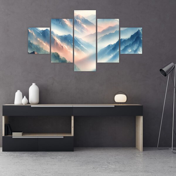 Obraz - Akwarelowe góry (125x70 cm)