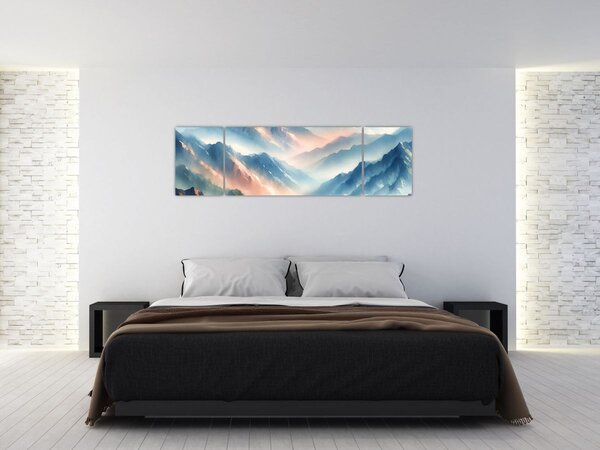 Obraz - Akwarelowe góry (170x50 cm)