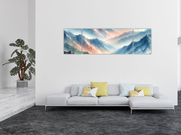 Obraz - Akwarelowe góry (170x50 cm)