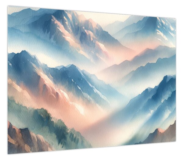 Obraz - Akwarelowe góry (70x50 cm)