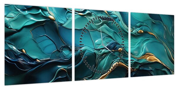 Obraz - Tekstury abstrakcyjne (z zegarem) (90x30 cm)