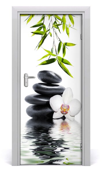 Naklejka samoprzylepna okleina Orchidea i kamienie