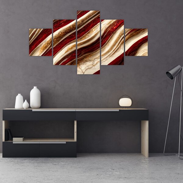 Obraz - Złoto - biała tekstura (125x70 cm)