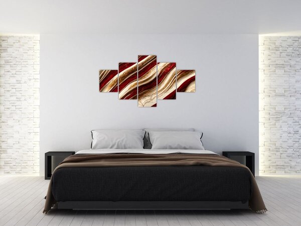 Obraz - Złoto - biała tekstura (125x70 cm)
