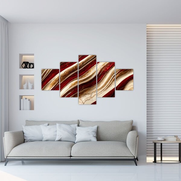 Obraz - Złoto - biała tekstura (125x70 cm)