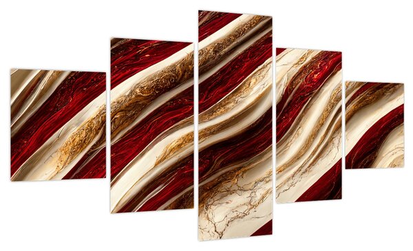 Obraz - Złoto - biała tekstura (125x70 cm)
