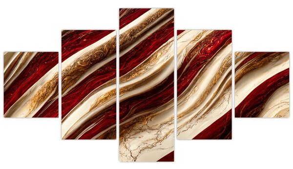Obraz - Złoto - biała tekstura (125x70 cm)