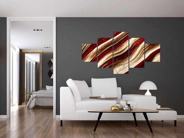 Obraz - Złoto - biała tekstura (125x70 cm)