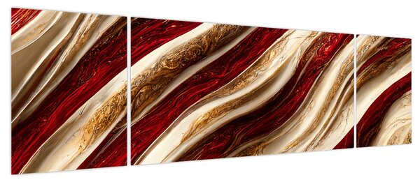 Obraz - Złoto - biała tekstura (170x50 cm)