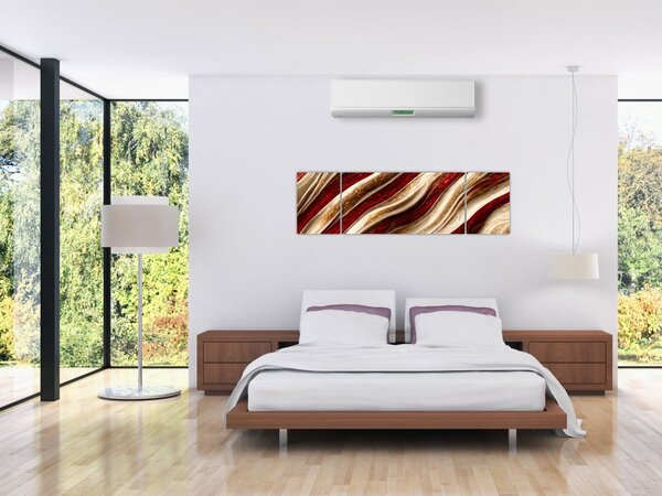 Obraz - Złoto - biała tekstura (170x50 cm)