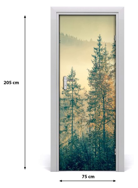 Naklejka fototapeta na drzwi Mgła nad lasem