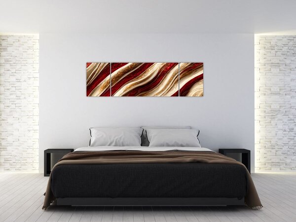 Obraz - Złoto - biała tekstura (170x50 cm)