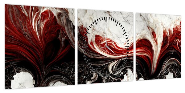 Obraz - Nowoczesna abstrakcja (z zegarem) (90x30 cm)