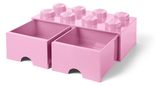 Jasnoróżowy pojemnik z 2 szufladami LEGO®