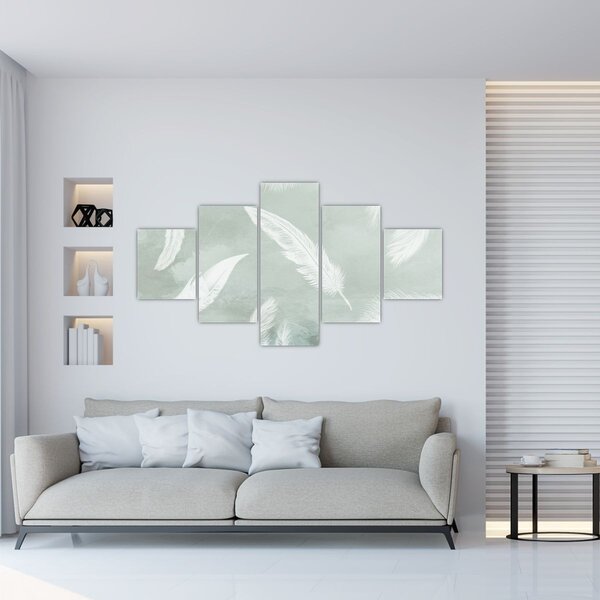 Obraz - Białe pióra (125x70 cm)
