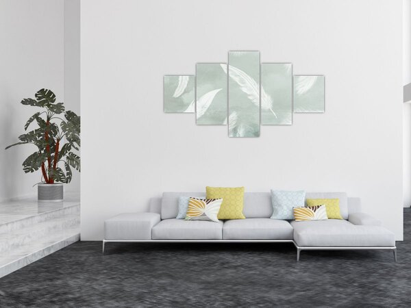 Obraz - Białe pióra (125x70 cm)