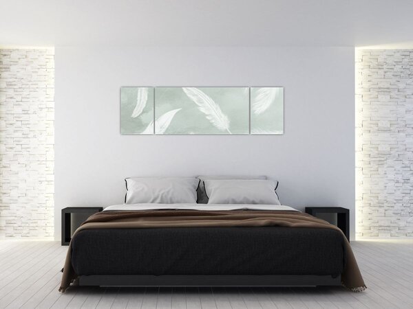 Obraz - Białe pióra (170x50 cm)