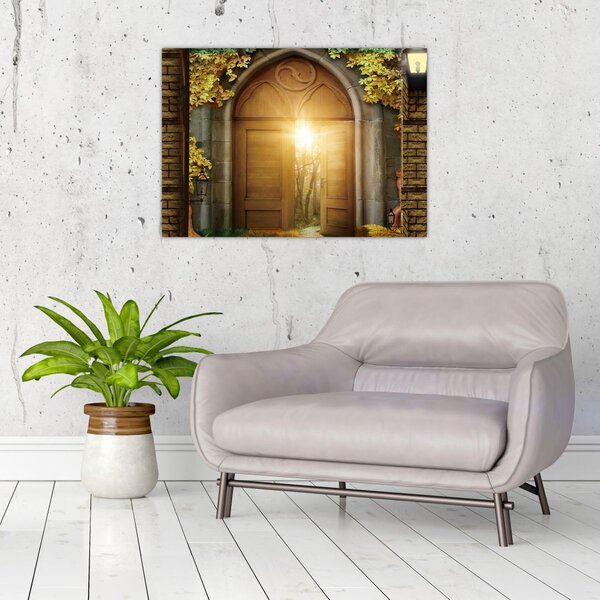 Obraz - Brama w lesie (70x50 cm)