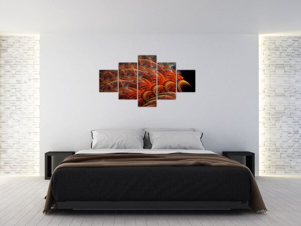 Obraz - Abstrakcyjna imitacja piór (125x70 cm)