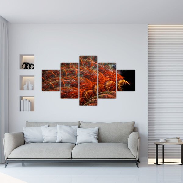 Obraz - Abstrakcyjna imitacja piór (125x70 cm)