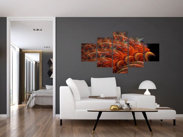 Obraz - Abstrakcyjna imitacja piór (125x70 cm)