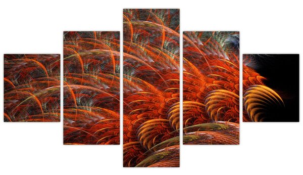 Obraz - Abstrakcyjna imitacja piór (125x70 cm)