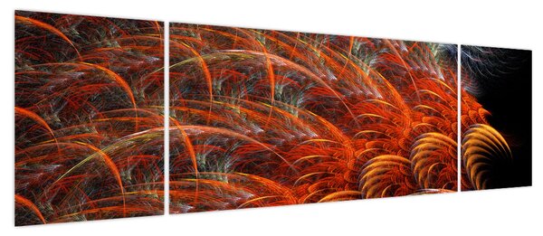 Obraz - Abstrakcyjna imitacja piór (170x50 cm)