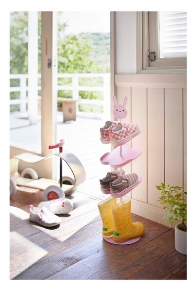 Różowy stojak na buty dziecięce YAMAZAKI Kid's Shoe Rack