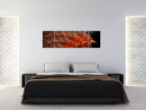 Obraz - Abstrakcyjna imitacja piór (170x50 cm)