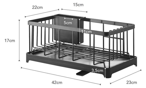 Czarny ociekacz do naczyń YAMAZAKI Tower Wire