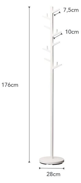 Biały wieszak stojący na ubrania YAMAZAKI Branch Pole Hanger