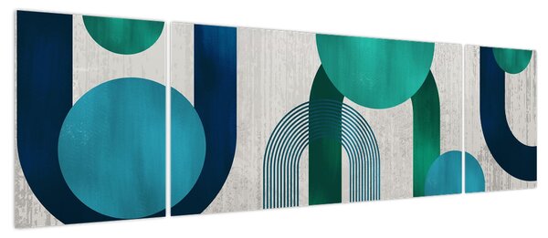 Obraz - Linie i okrągłe kształty (170x50 cm)