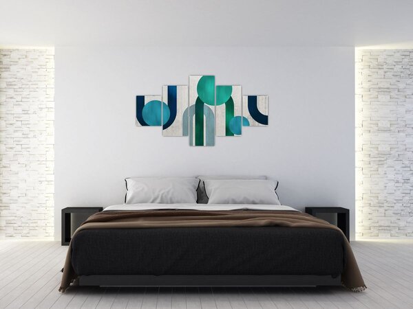 Obraz - Linie i okrągłe kształty (125x70 cm)