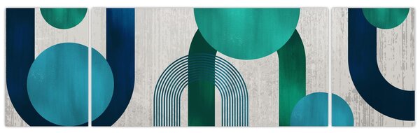 Obraz - Linie i okrągłe kształty (170x50 cm)