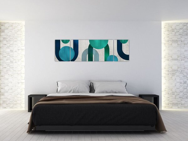 Obraz - Linie i okrągłe kształty (170x50 cm)
