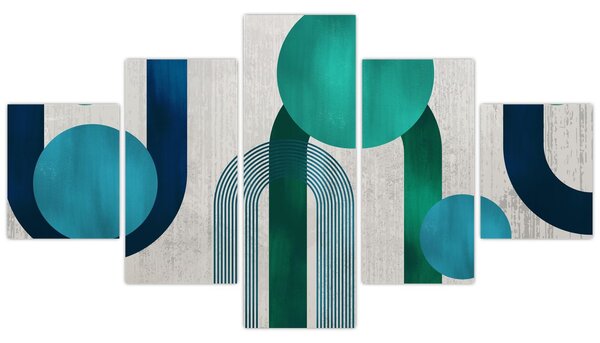 Obraz - Linie i okrągłe kształty (125x70 cm)