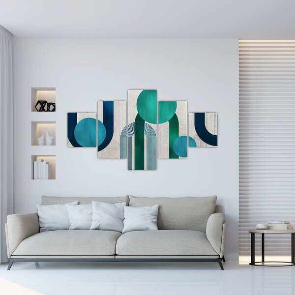Obraz - Linie i okrągłe kształty (125x70 cm)