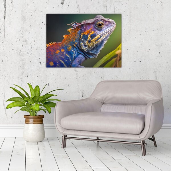 Obraz - Kolorowy legwan (70x50 cm)