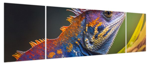 Obraz - Kolorowy legwan (170x50 cm)