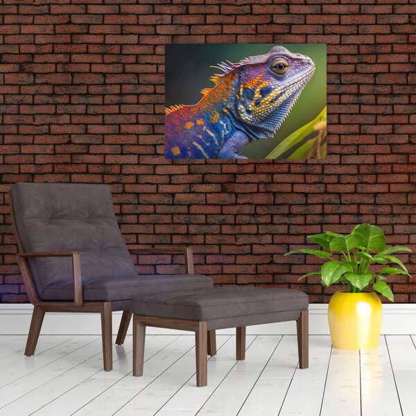 Obraz - Kolorowy legwan (70x50 cm)
