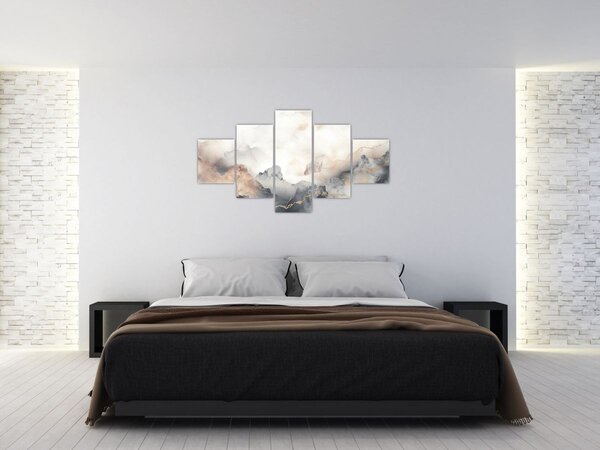 Obraz - Górska abstrakcja z teksturą marmuru (125x70 cm)