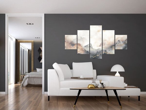 Obraz - Górska abstrakcja z teksturą marmuru (125x70 cm)