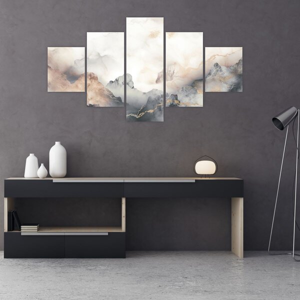 Obraz - Górska abstrakcja z teksturą marmuru (125x70 cm)