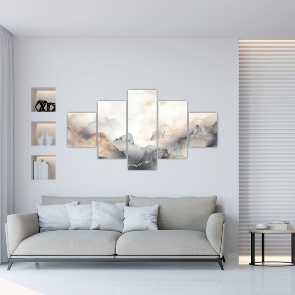 Obraz - Górska abstrakcja z teksturą marmuru (125x70 cm)