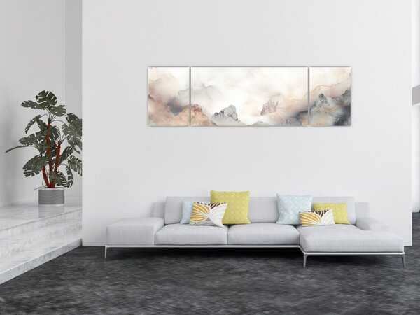 Obraz - Górska abstrakcja z teksturą marmuru (170x50 cm)