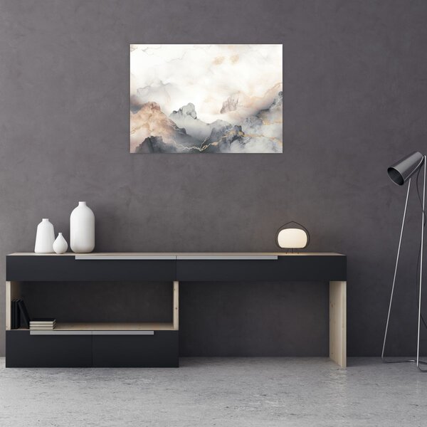 Obraz - Górska abstrakcja z teksturą marmuru (70x50 cm)