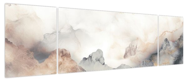 Obraz - Górska abstrakcja z teksturą marmuru (170x50 cm)