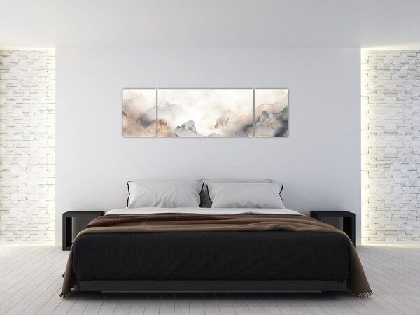 Obraz - Górska abstrakcja z teksturą marmuru (170x50 cm)