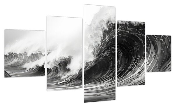 Obraz - Malowanie fal (125x70 cm)