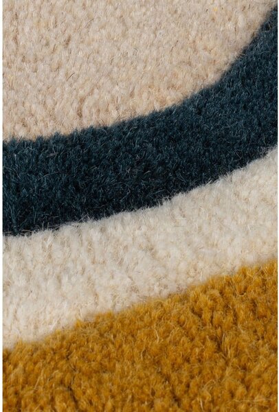 Kremowy wełniany dywan tkany ręcznie 120x170 cm Leo Scallop – Flair Rugs